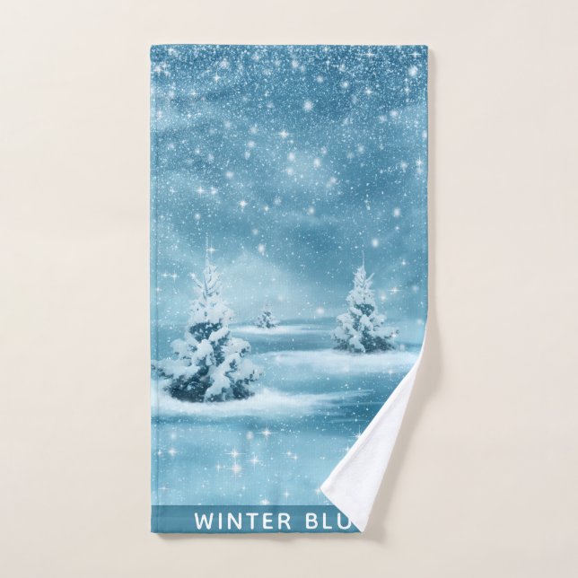 SNOWY WINTER BLUES HAND TOWEL (Hand Towel)