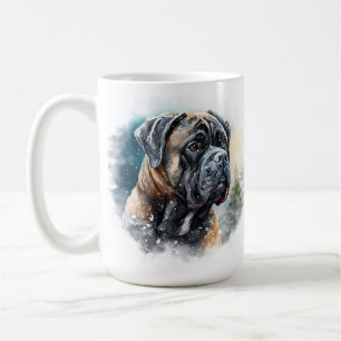 SNOWY WINTER CANE CORSO DOG FACE COFFEE MUG