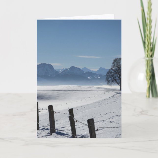 Snowy Winter Countryside Landscape Photo Card (Front)