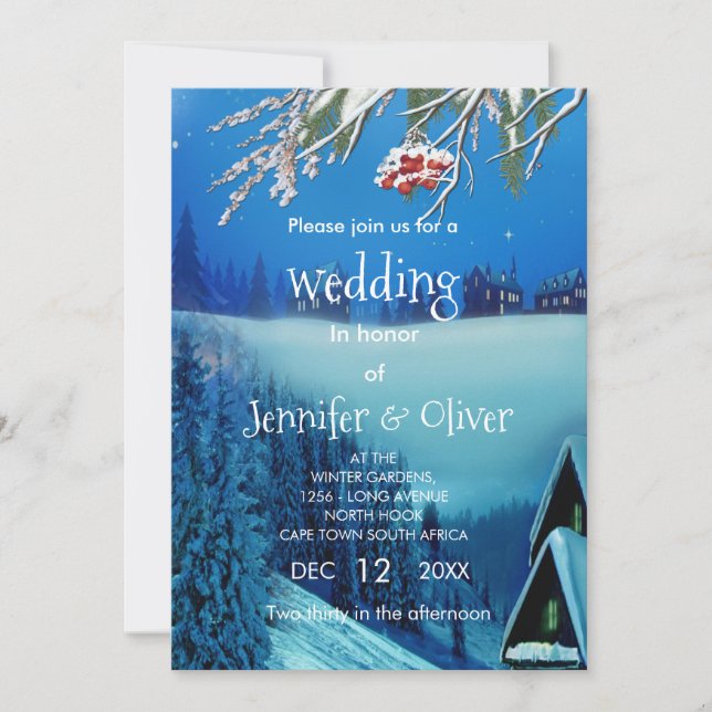 Snowy Winter Fantasy  Invitation (Front)