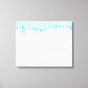 Snowy Winter Forest Landscape With Spruce Trees Canvas Print
