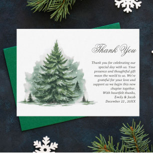 Snowy Winter Forest Wedding Thank You Card