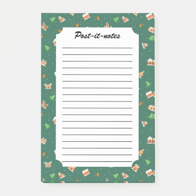 Snowy Winter Gingerbread House Cookies Post-it Notes (Front)