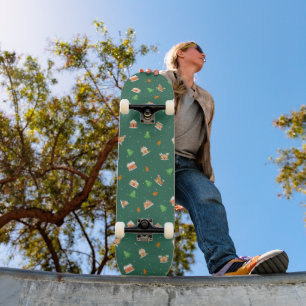 Snowy Winter Gingerbread House Cookies Skateboard