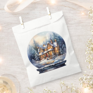 Snowy Winter House Snow Globe Favour Bag