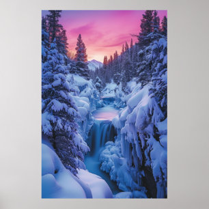 Snowy Winter Landscape Art Poster