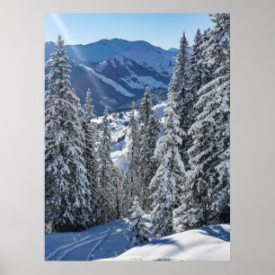Snowy Winter Landscape Art Poster