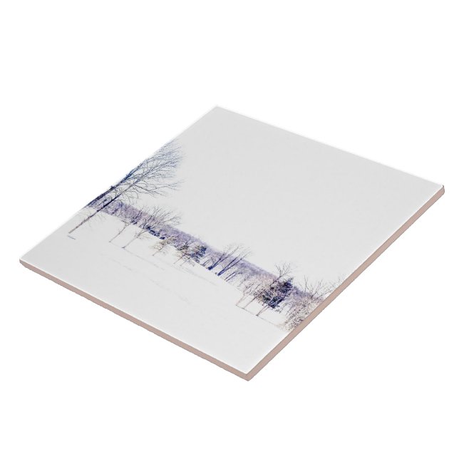 Snowy Winter Landscape Ceramic Tile (Side)