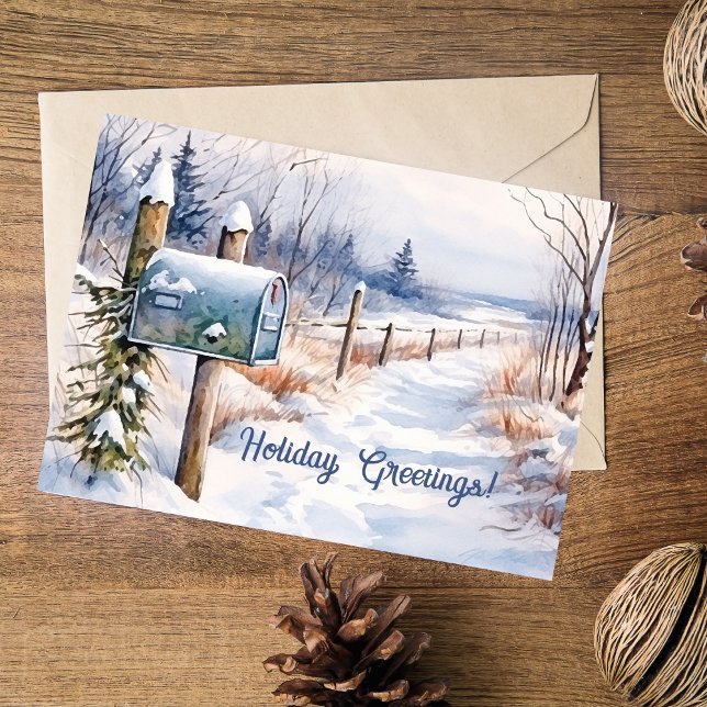 Snowy Winter Landscape Holiday Greeting Card (Creator Uploaded)