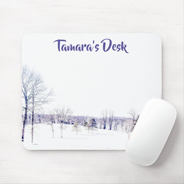 Snowy Winter Landscape Mouse Pad (With Mouse)
