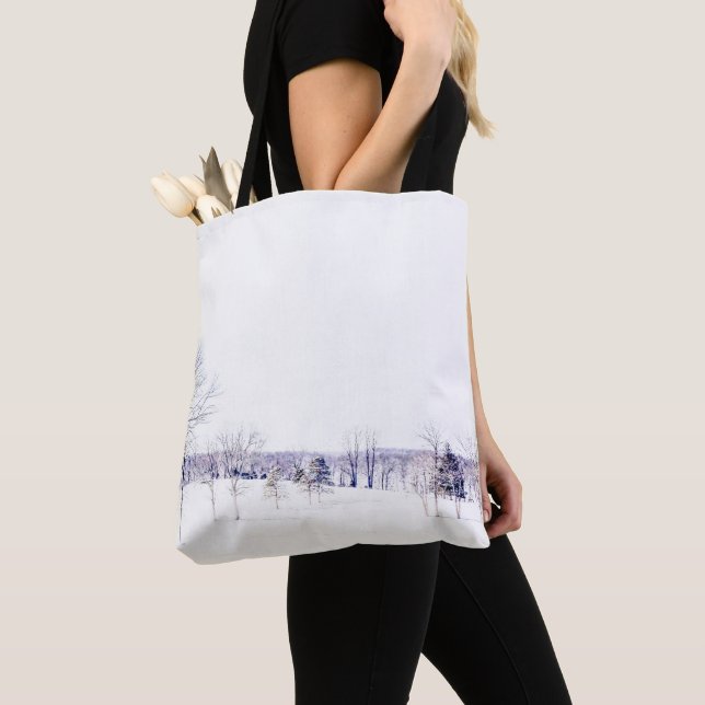 Snowy Winter Landscape Tote Bag (Close Up)