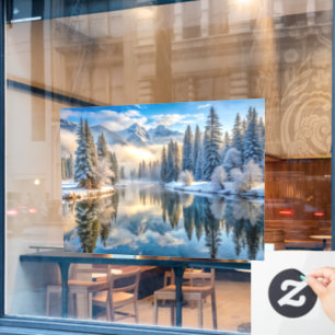 Snowy Winter Landscape Window Cling