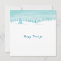 Snowy Winter Landscape With Spruce Trees Happy