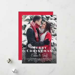 Snowy Winter Merry Christmas Holiday Photo Card
