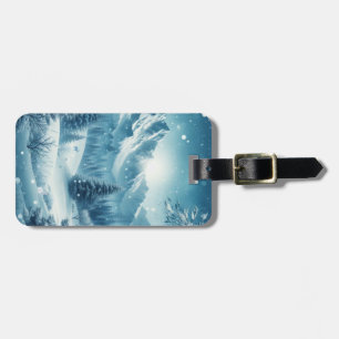 Snowy Winter Mountain Luggage Tag