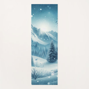 Snowy Winter Mountain Yoga Mat