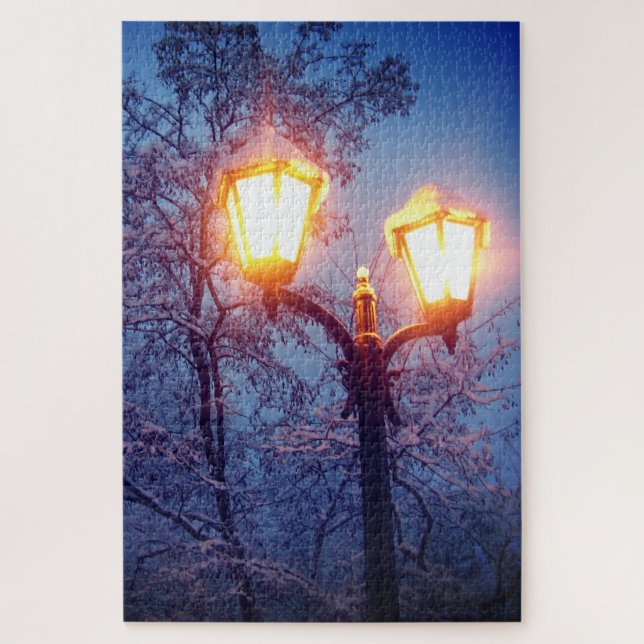 Snowy Winter Night Jigsaw Puzzle (Vertical)