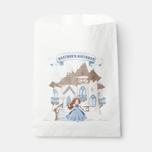 Snowy Winter Red Haired Princess Birthday Favour Bag