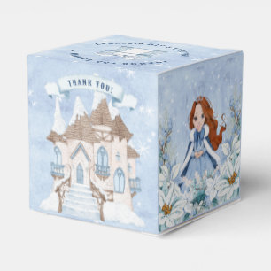 Snowy Winter Red Headed Princess Birthday Favour Box