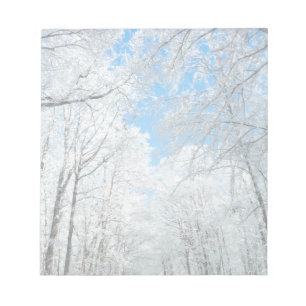 Snowy Winter Road Scene Notepad