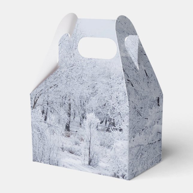 Snowy Winter Scene Favour Box (Front Side)