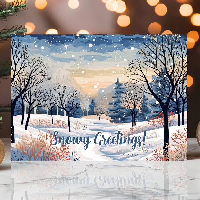 Snowy Winter Scene Holiday Card (Creator Uploaded)