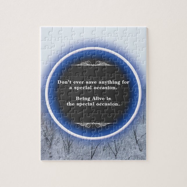 Snowy Winter Scene Quote Jigsaw Puzzle (Vertical)