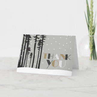 Snowy Winter Scene Thank You Card