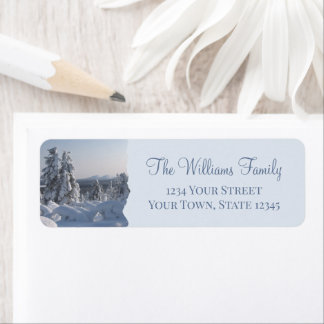 Snowy Winter Scenery Return Address Label