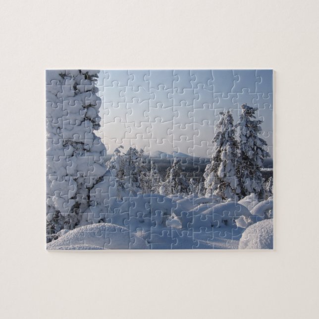 Snowy Winter Scenery with Fir Trees Jigsaw Puzzle (Horizontal)