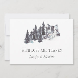 Snowy Winter Trees Mountains Snow Wedding Thank You Card