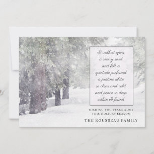 Snowy Winter Trees Peace Poem Holiday Card
