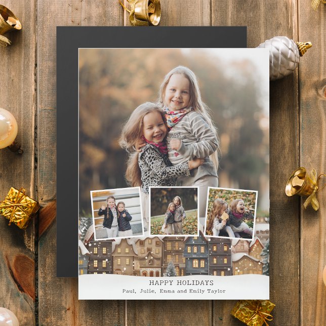 Snowy Winter Village Four-Photo Collage (Creator Uploaded)