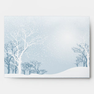 Snowy Winter Wedding - ice blue A7 Envelope