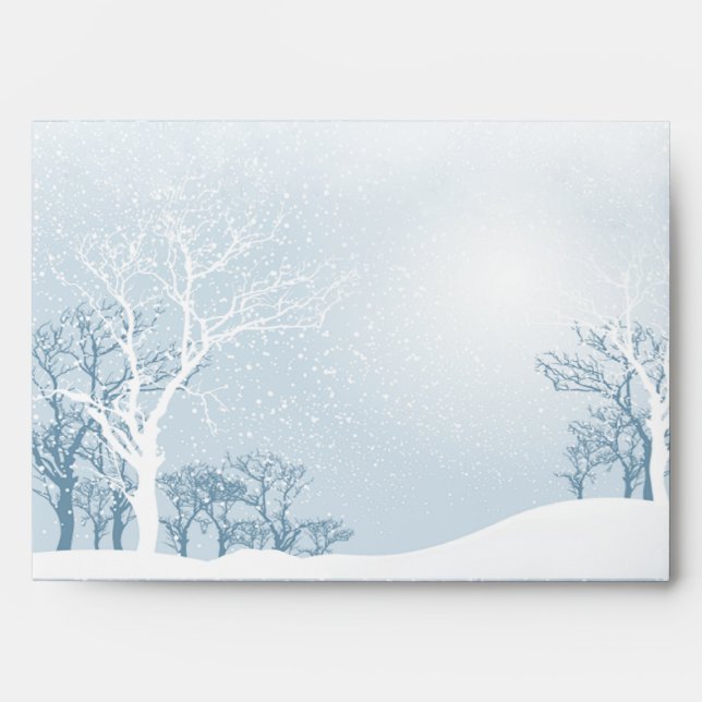 Snowy Winter Wedding - ice blue A7 Envelope (Front)
