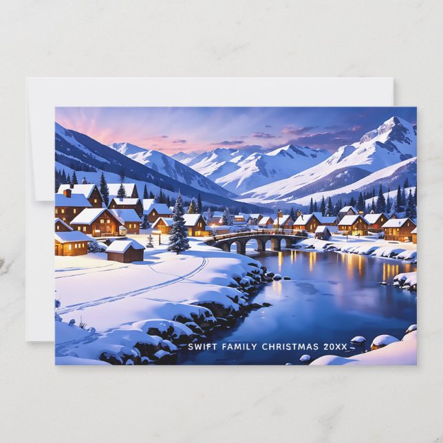 Snowy Winter Wonderland Christmas Card - Custom (Front)