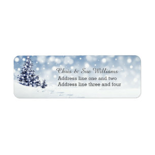 Snowy Winter Wonderland Custom Christmas Return Address Label
