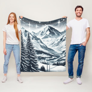 Snowy winter wonderland fleece blanket