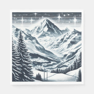 Snowy winter wonderland napkin