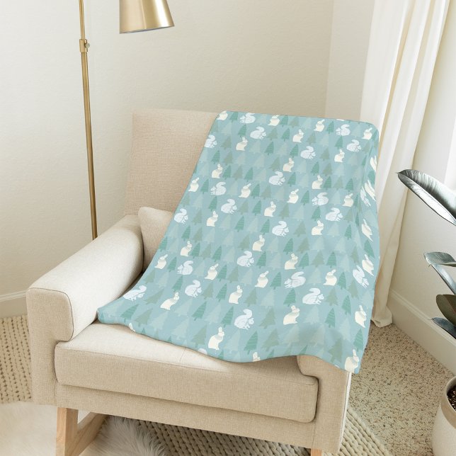 Snowy Winter Woodland Animals Fleece Blanket (Creator Uploaded)