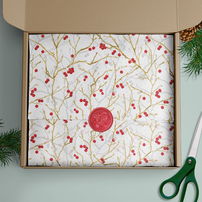 Snowy Winterberries Christmas Coordinating Tissue Paper (Creator Uploaded)