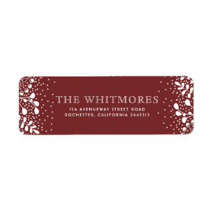 Snowy Wonderland Red Christmas Return Address Label