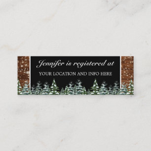 Snowy Wood Forest Bridal Shower Registry Enclosure Mini Business Card