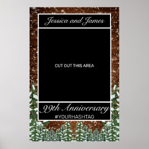 Snowy Wood & Forest Country Anniversary Photo Prop Poster
