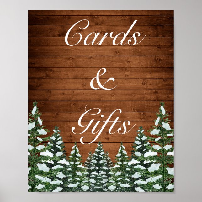 Snowy Wood & Forest Country Cards Gifts Wedding Poster (Front)