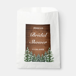 Snowy Wood & Forest Country Pine Bridal Shower Favour Bag