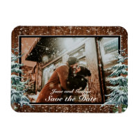 Snowy Wood & Forest Country Pine Photo Wedding
