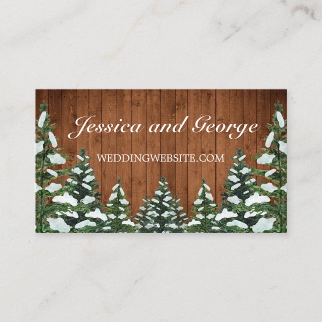 Snowy Wood & Forest Country Pine Website Card (Front)