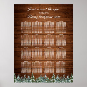 Snowy Wood Forest Country Seating Chart 16 Tables