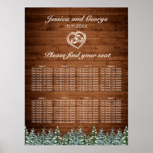 Snowy Wood & Forest Country Wedding Seating Chart